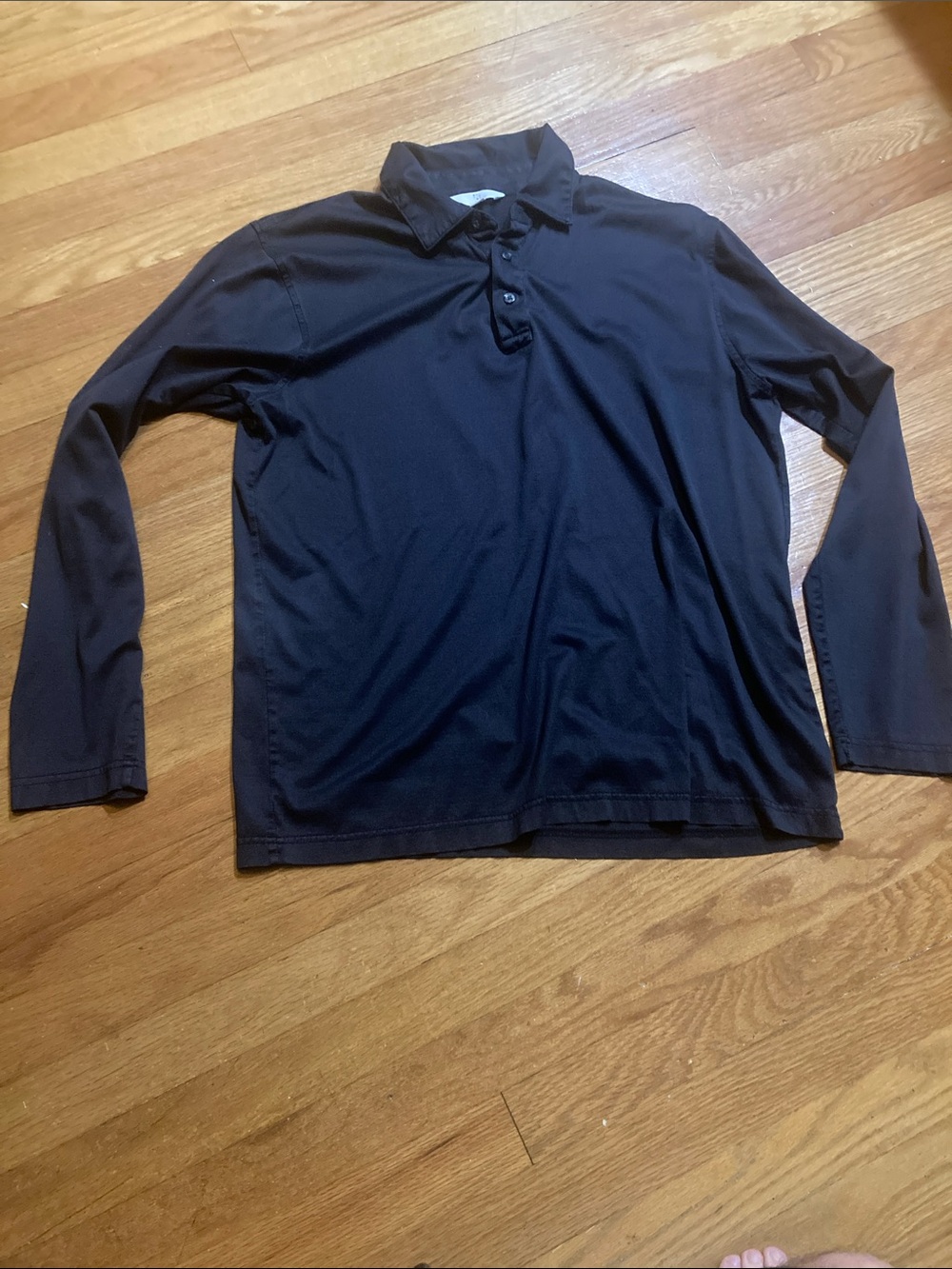 Men's Long-Sleeve medium Polo long sleeve Shirt - Black by apt9